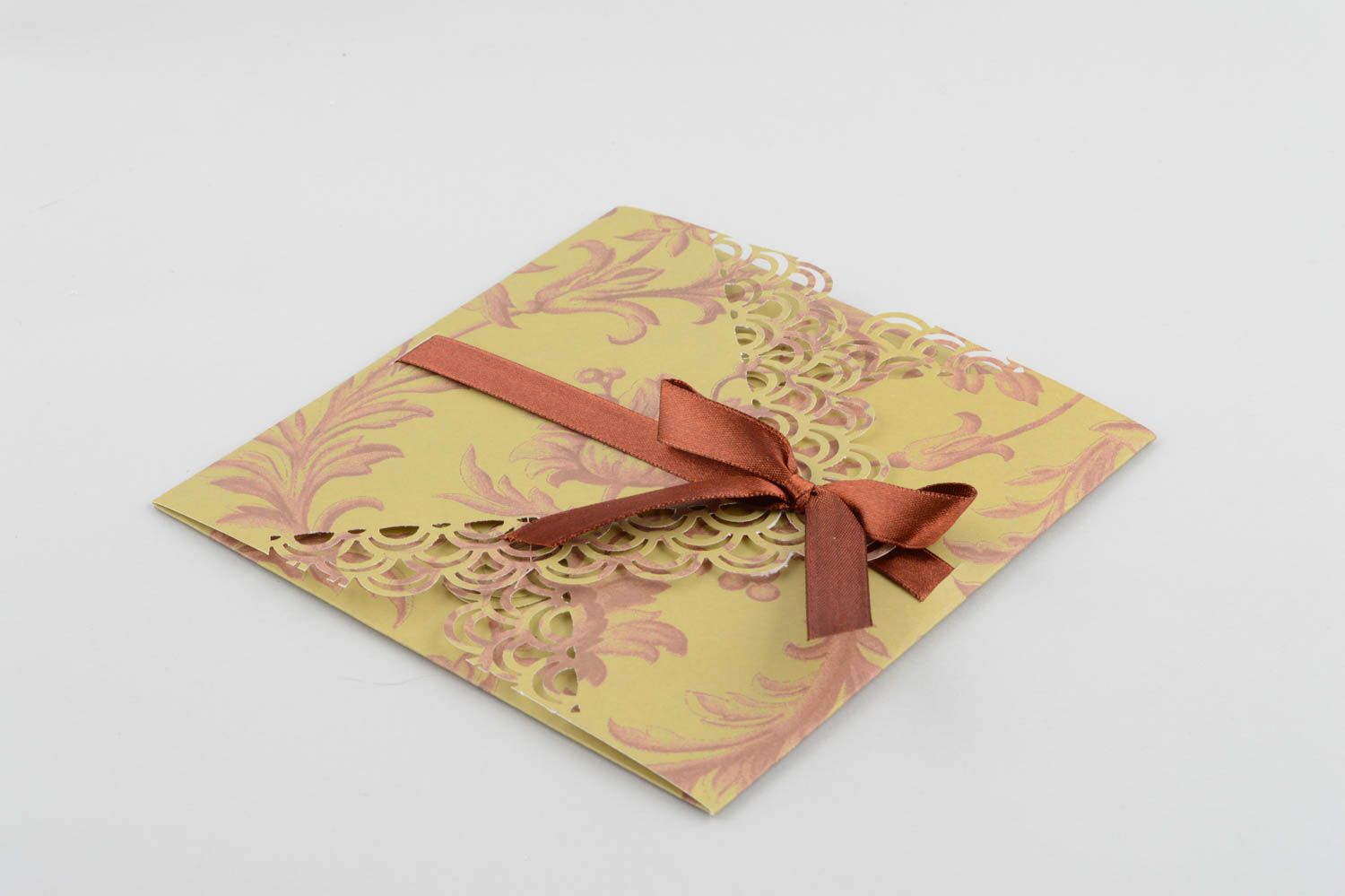 Enveloppe fait main Enveloppe design Idée cadeau papier satin ruban design photo 3