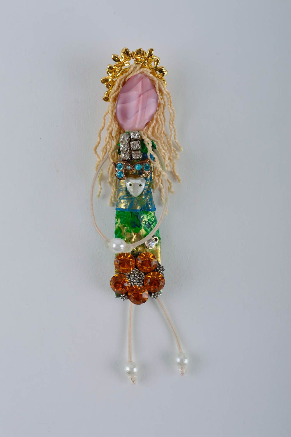 Llavero artesanal accesorio para llaves o bolso regalo original niña rubia foto 2