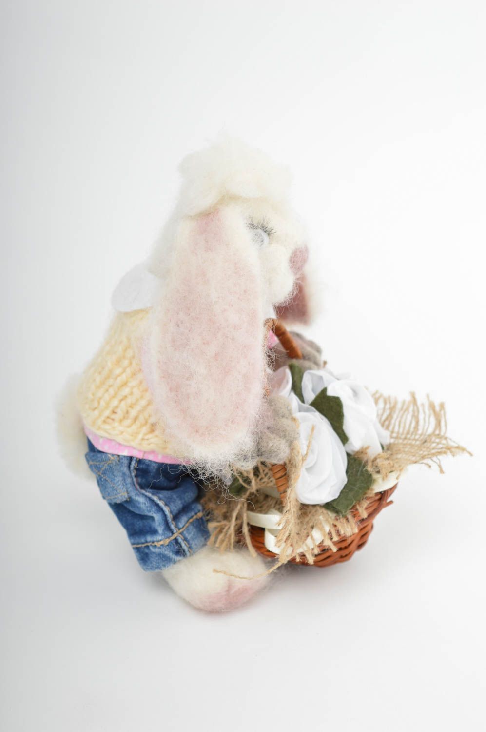Juguete artesanal muñeco de peluche regalo original de lana enfurtida foto 3