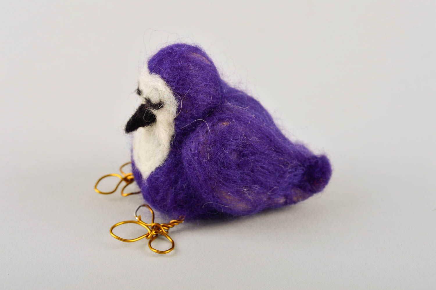 Handmade violettes Kuscheltier Vogel Stoff Spielzeug Geschenk für Kinder foto 3