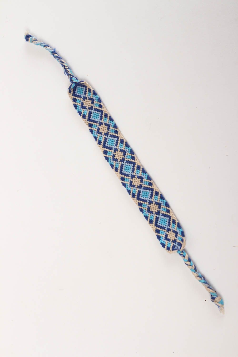 Armband Frauen handmade Schmuck für Frauen ethnisches Armband Schmuck weiß blau foto 2