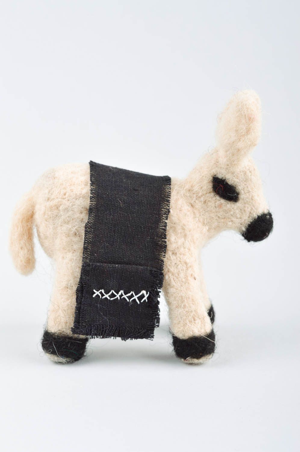 Peluche âne Jouet fait main en laine feutrage à sec Cadeau enfant original photo 3