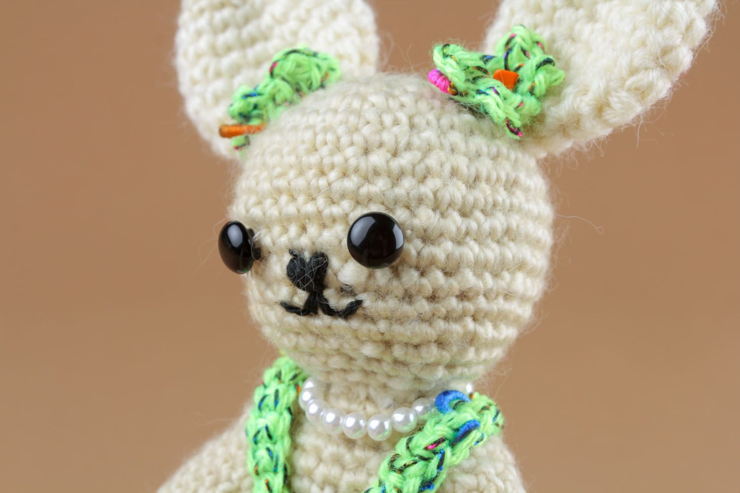 Giocattolo a maglia fatto a mano pupazzo da bambini a forma di lepre carina foto 3