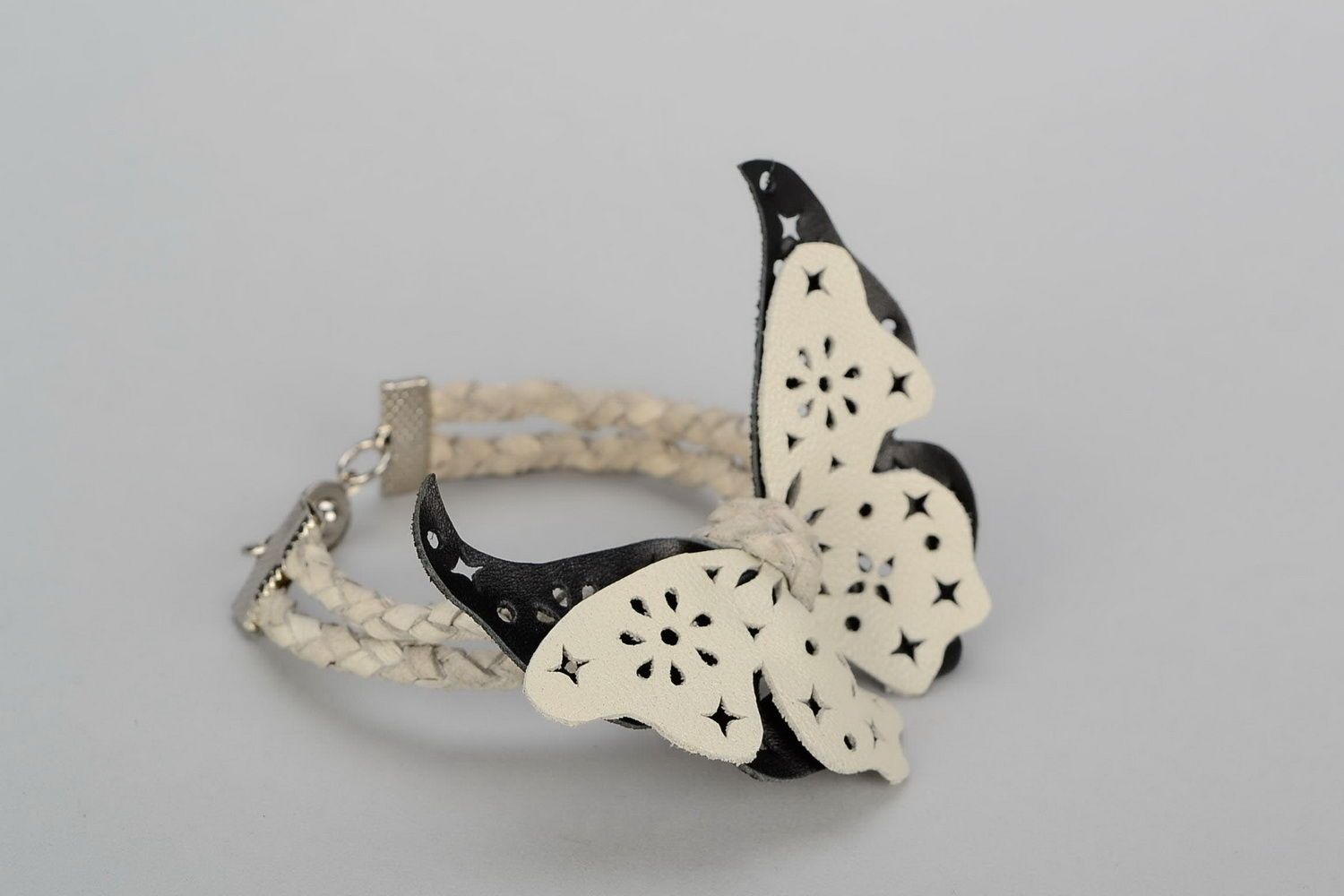 Armband aus Leder Schmetterling foto 4
