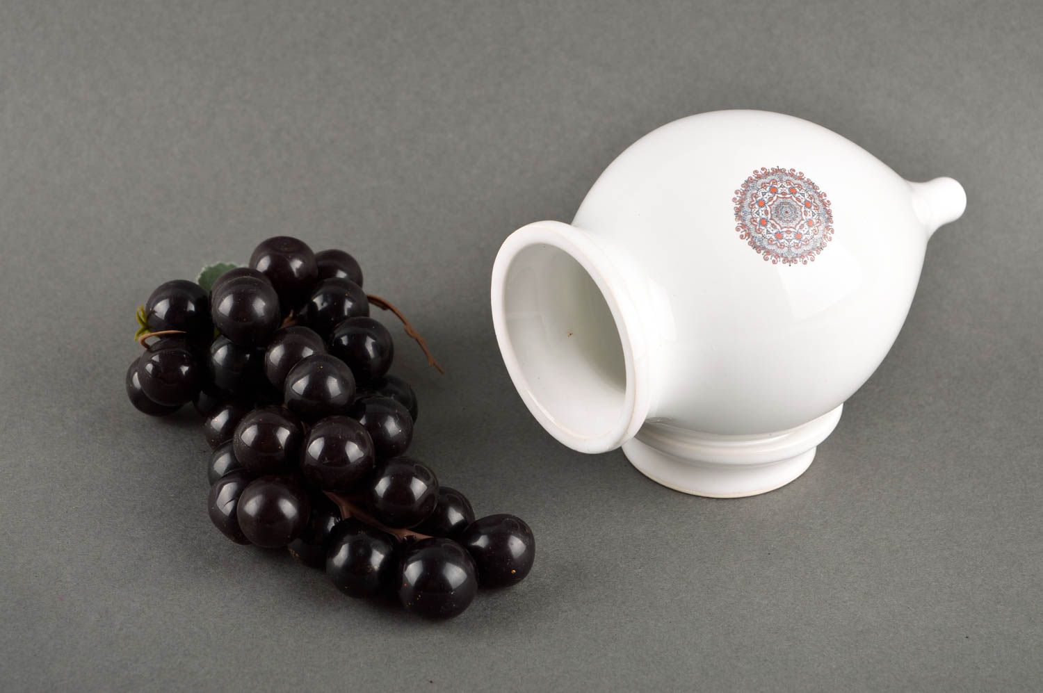 Handmade Öko Geschirr weißer Keramik Krug Küchen Deko Geschenk für Frauen foto 1