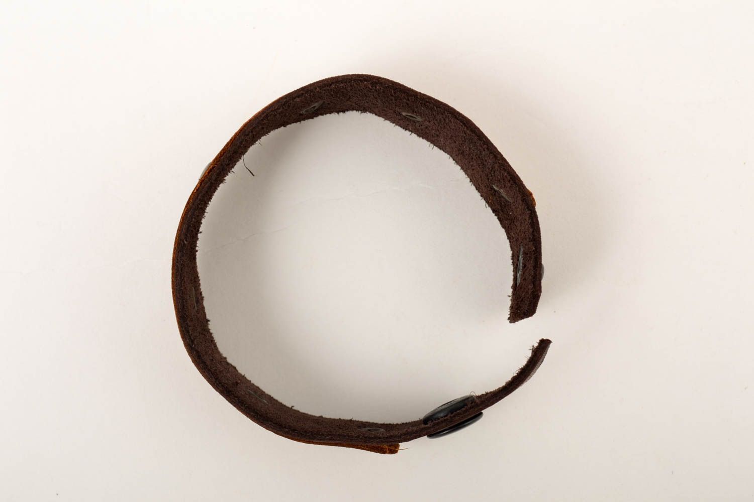 Handmade Leder Armband in Braun Designer Schmuck Accessoire für Männer breit foto 4