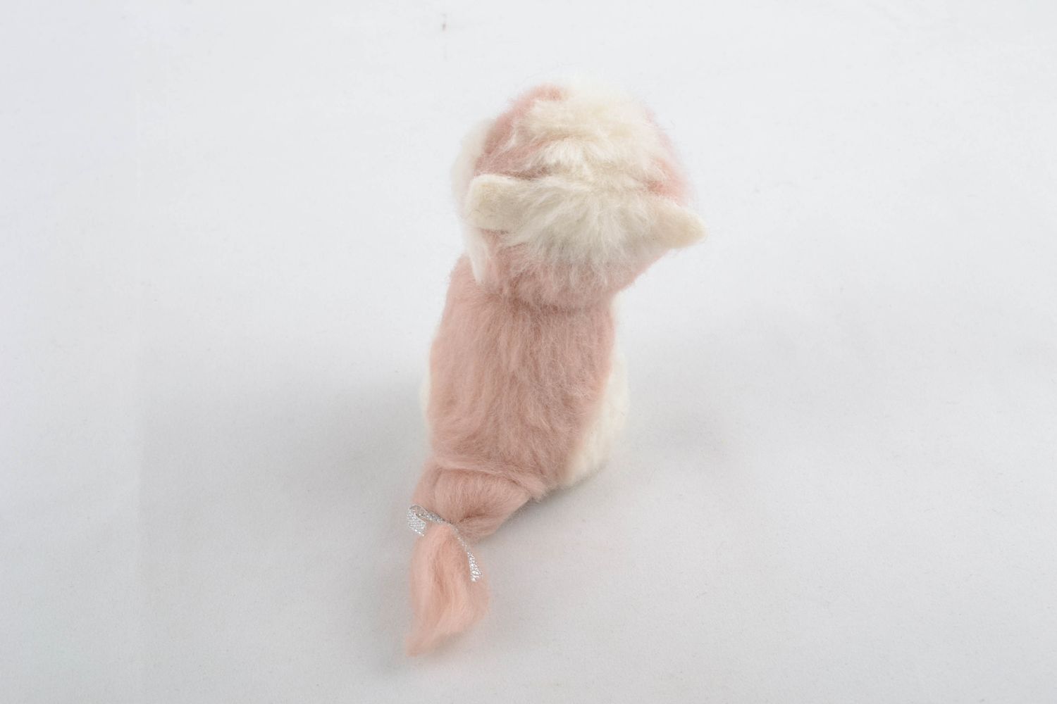 Jouet décoratif en laine feutrée fait main Chat photo 3