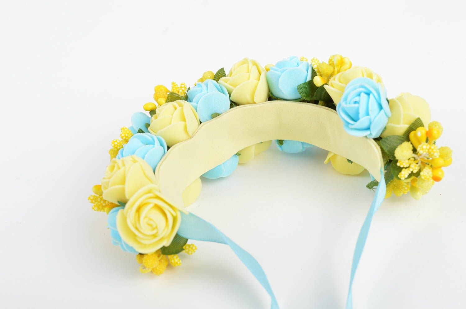 Unique designer hairband handmade hair adornment floral present for woman photo 5