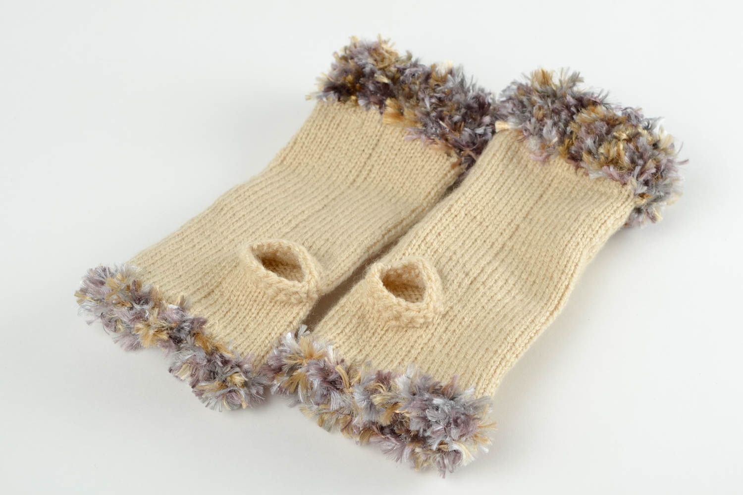 Handmade Stulpen gehäkelt Winter Accessoires Stulpen Handschuhe Damen Mode foto 5