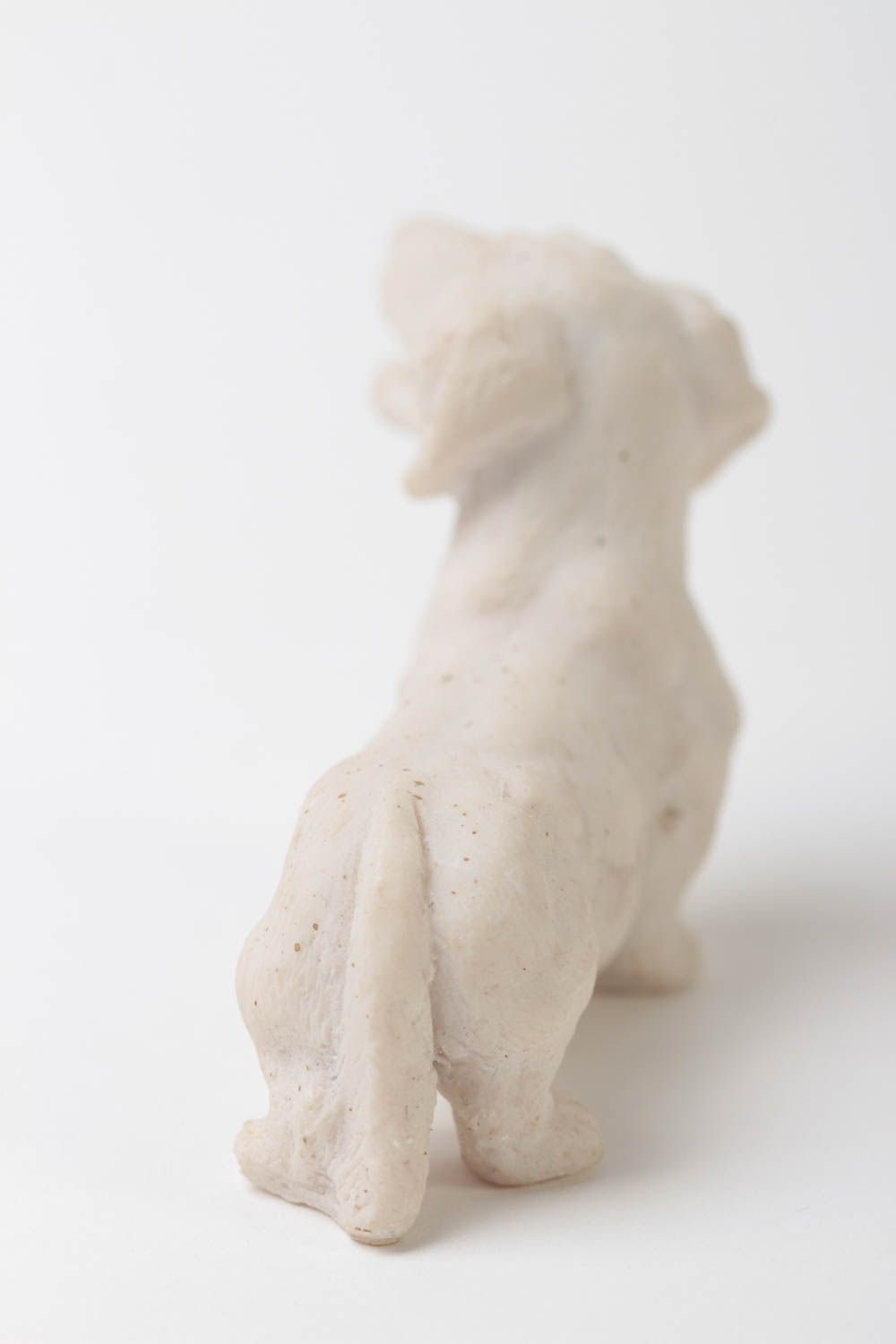 Figurine à peindre Petite statuette fait main chien blanc Déco intérieur design photo 3