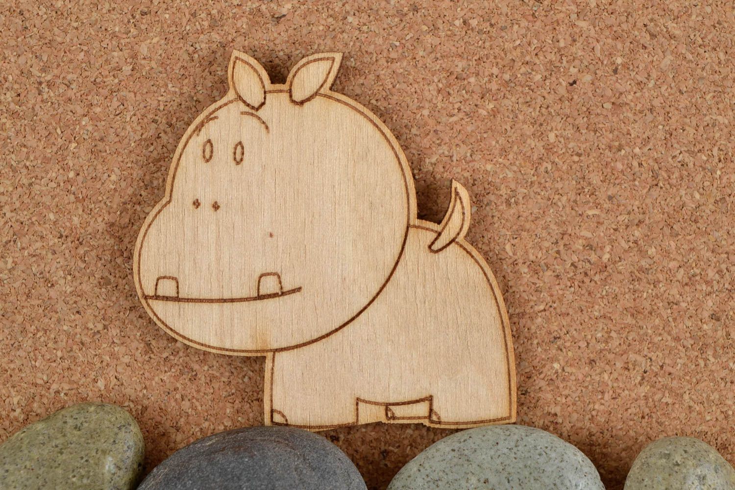 Figura para pintar decoración creativa hipopótamo artesanal regalo original foto 1