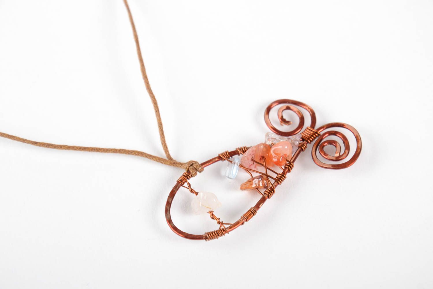 Handmade pendant unusual pendant designer accessory copper pendant gift ideas photo 3