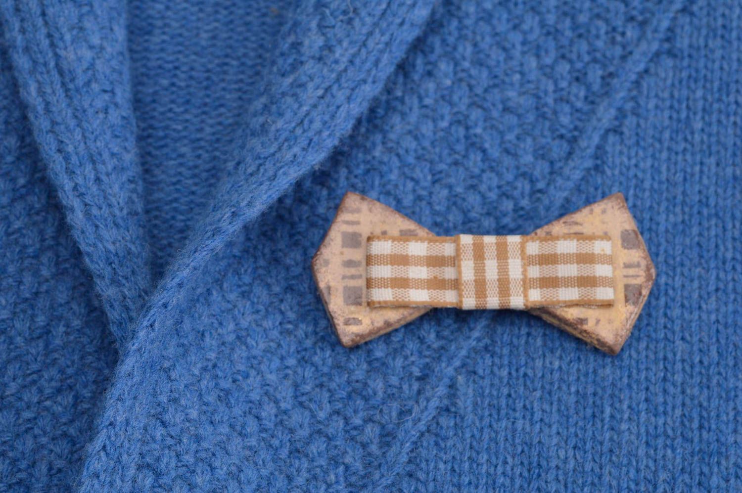 Handmade bow tie brooch accessory for women handmade cold porcelain bijouterie photo 1