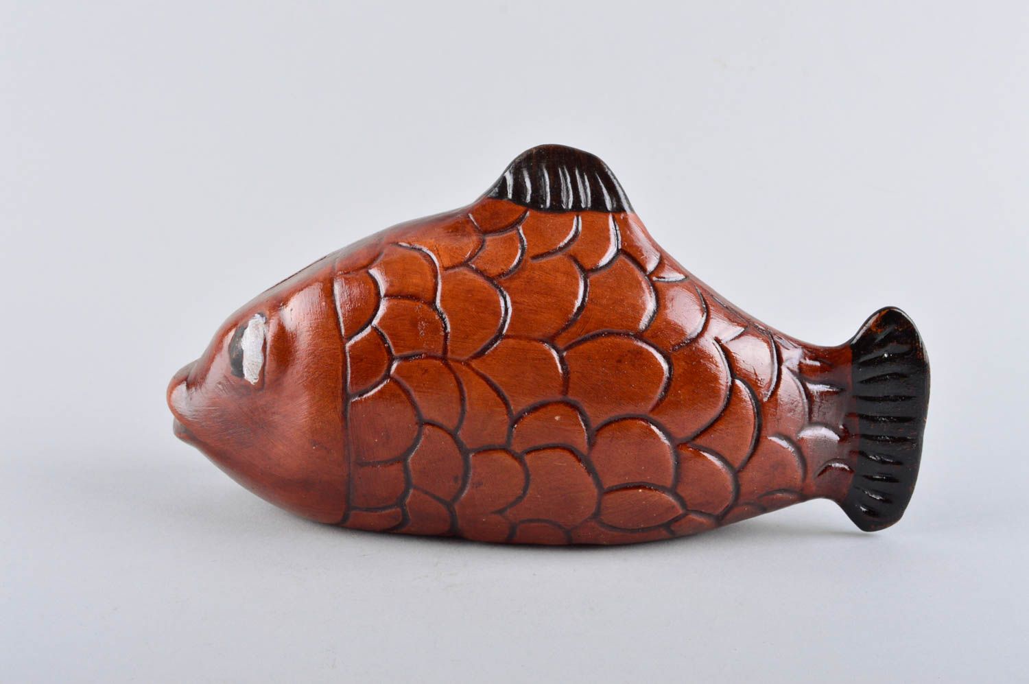 Handmade unique fish money box stylish designer ceramic present for children photo 2
