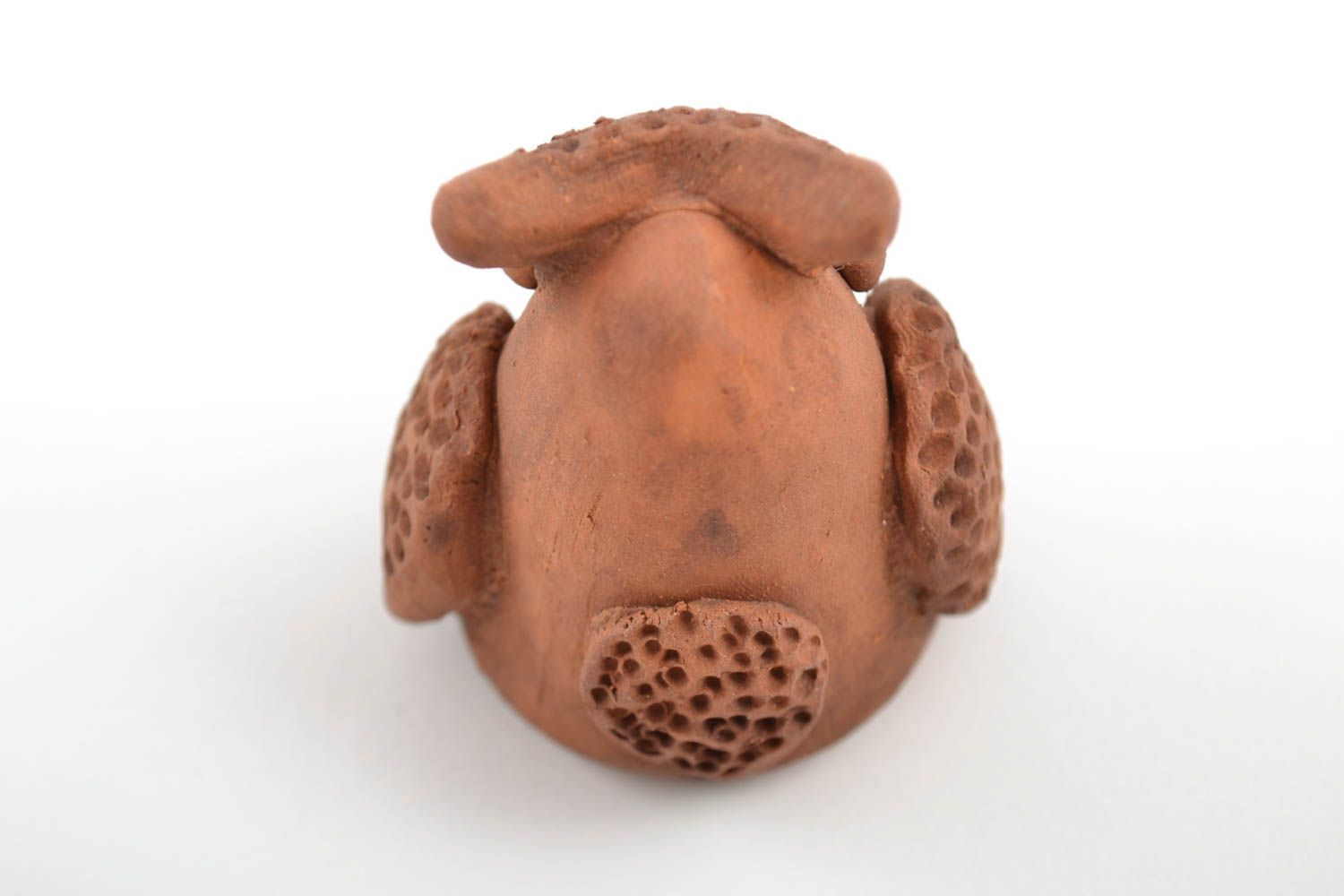 Figura de cerámica marrón en miniatura hecha a mano elemento decorativo  foto 5