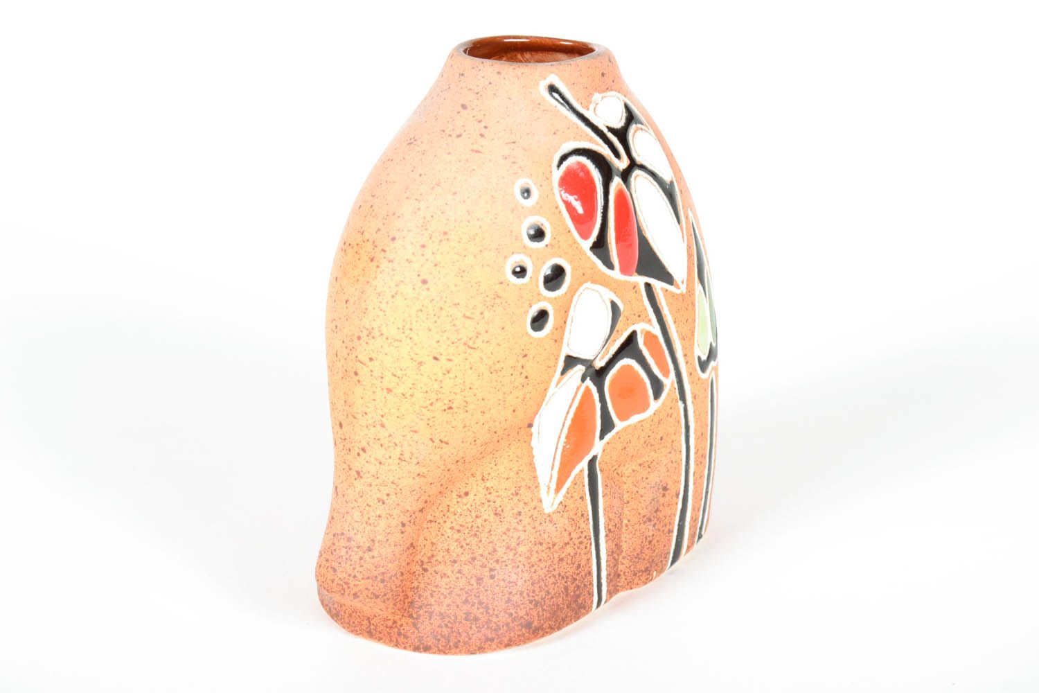 4-inch ceramic vase unique with a floral ornament for home décor 0,46 lb photo 4
