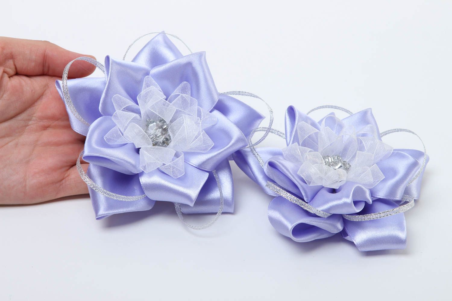 Blaue Blume Haarspangen handgemachter Schmuck Accessoires für Mädchen zart foto 5