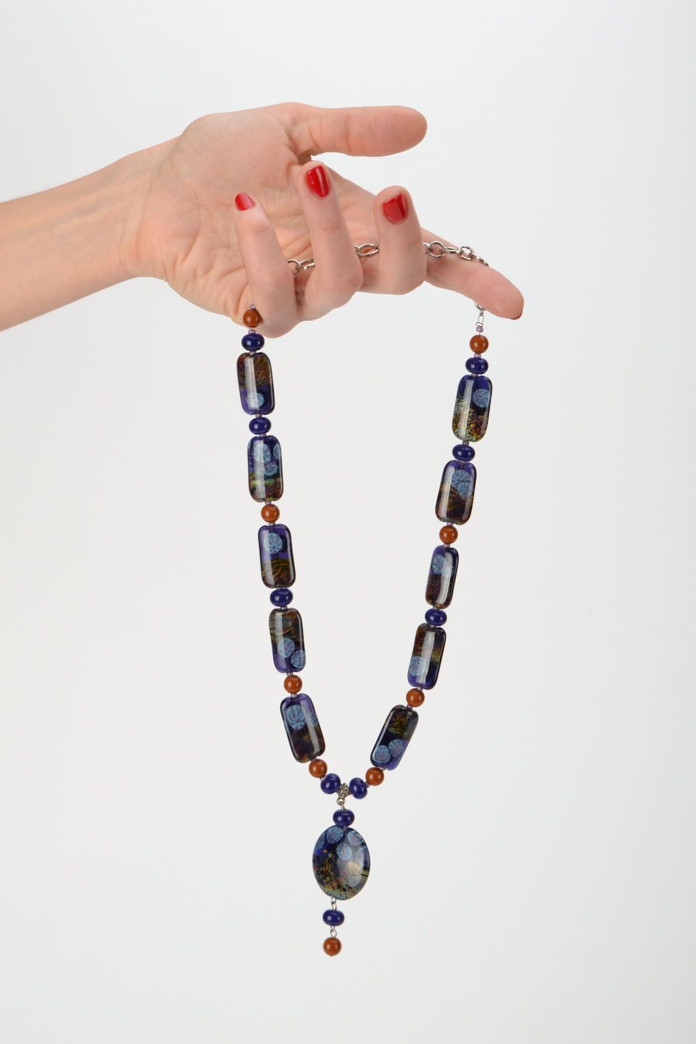 Long lampwork beaded necklace  photo 2