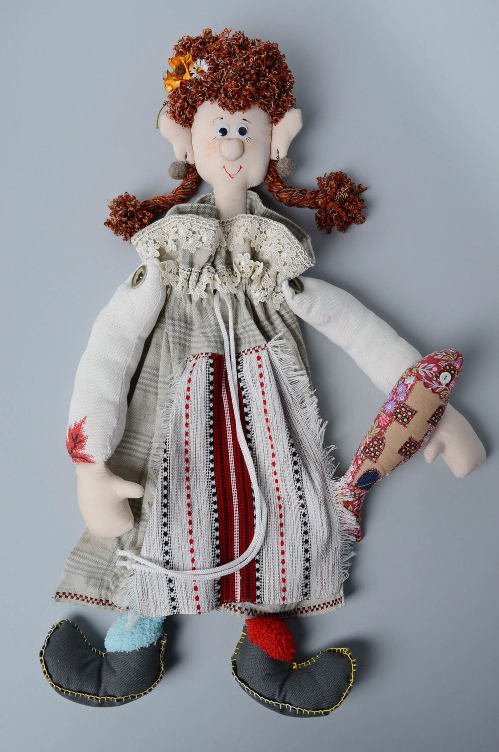 Handmade fabric doll for kitchen photo 1