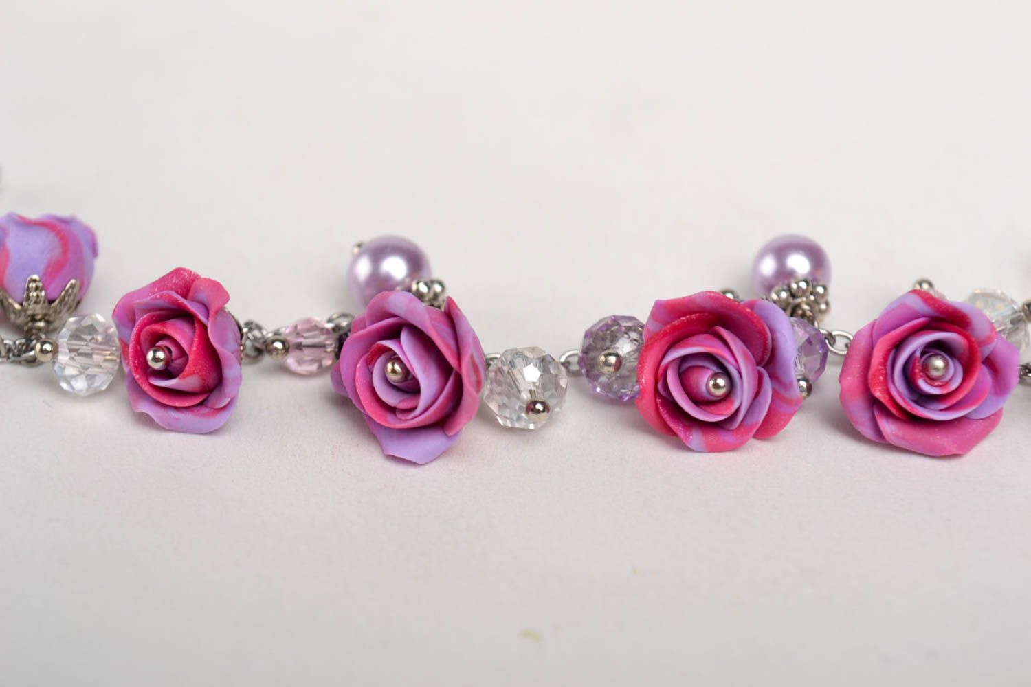 Handmade designer flower bracelet elegant tender accessory beautiful jewelry photo 4