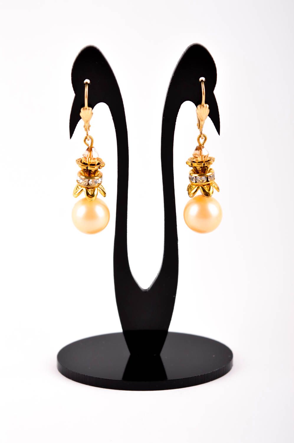 Boucles d'oreilles perles Bijou fait main design original Accessoire femme photo 2