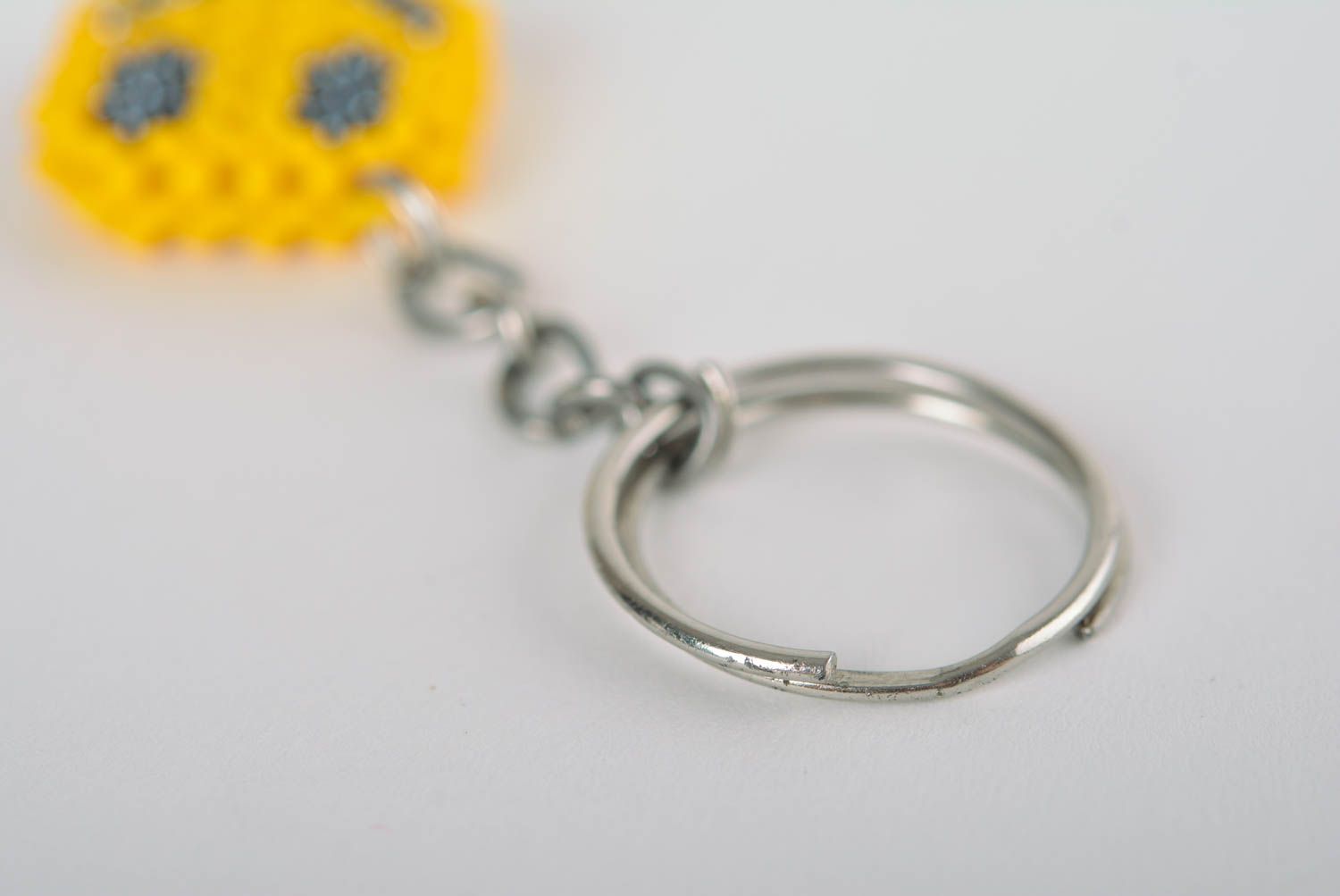 Porte clefs fait main Porte clés émoticône souriante jaune Cadeau pour enfant photo 5