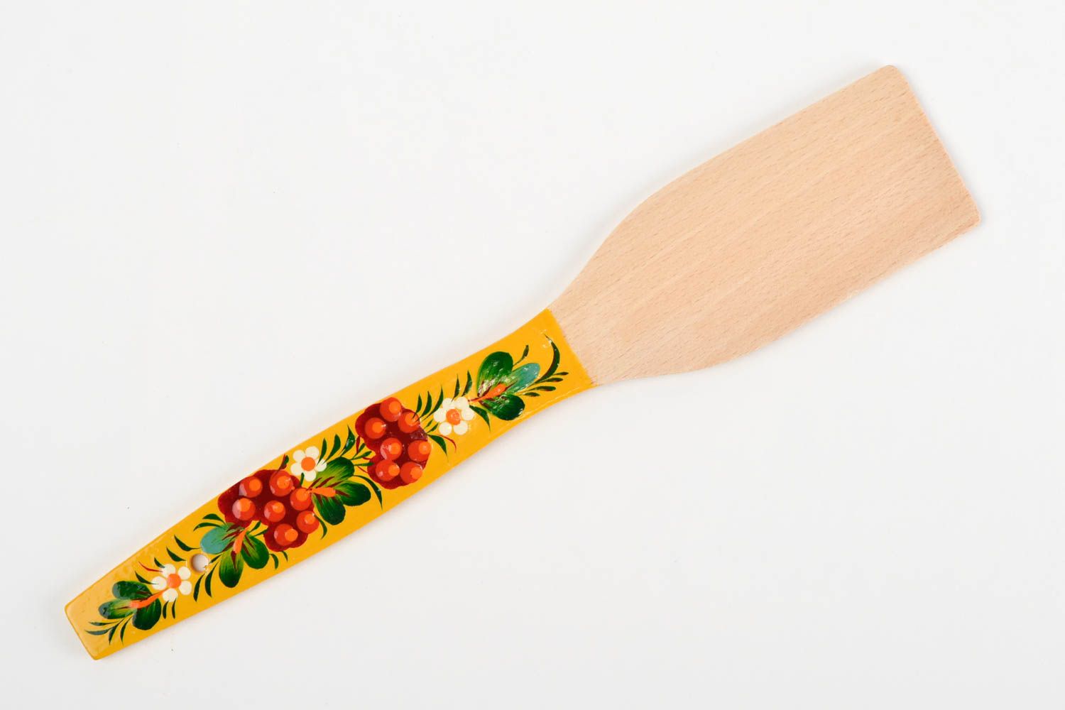 Espátula de madera decorada hecha a mano utensilio de cocina regalo original  foto 3