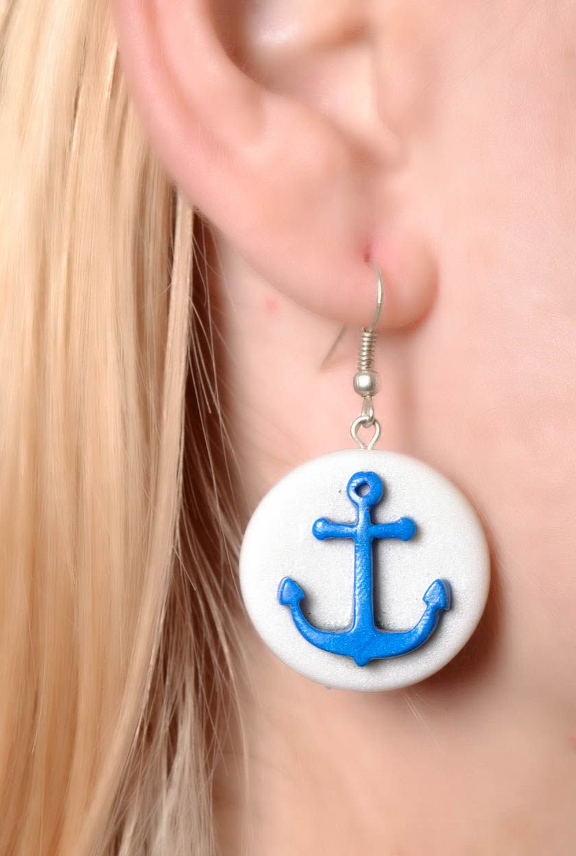 Round Earrings Sea ​​Anchor photo 4
