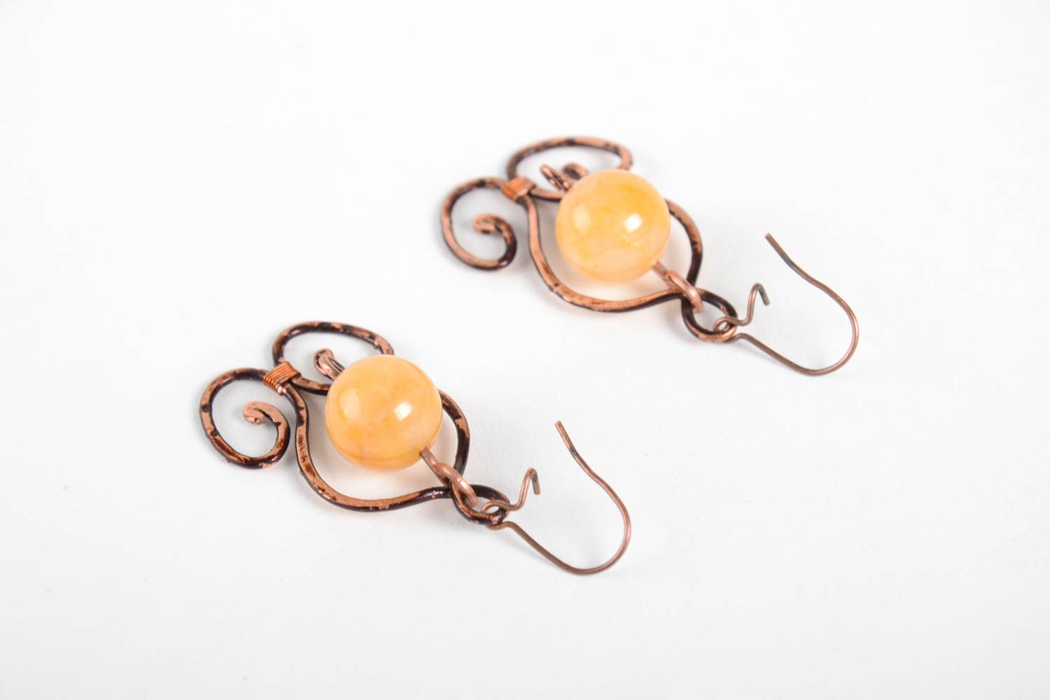 Handmade copper earrings designer long earrings long beautiful earrings photo 3
