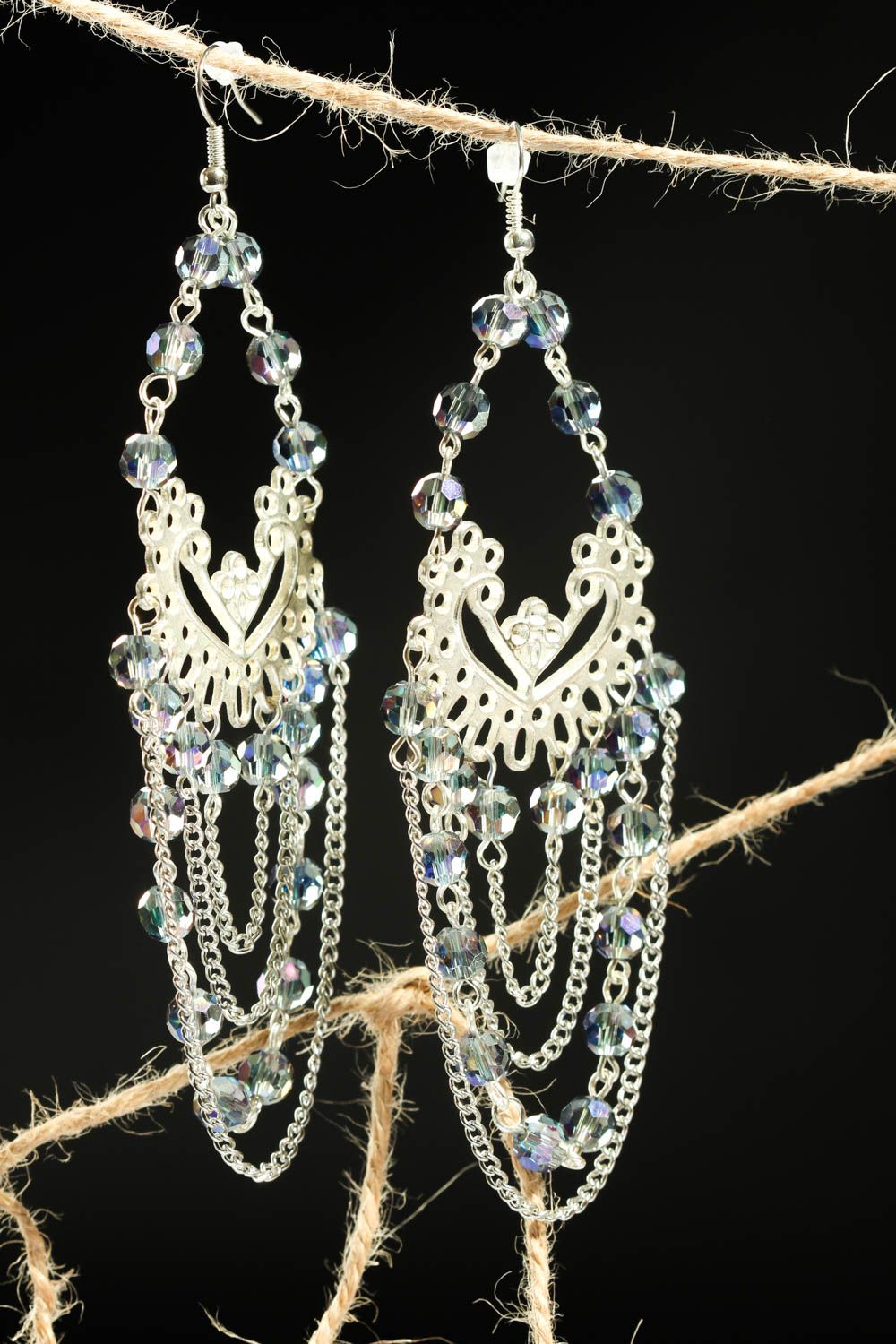 Handmade earrings in oriental style beaded earrings fashion jewelry for girls photo 1