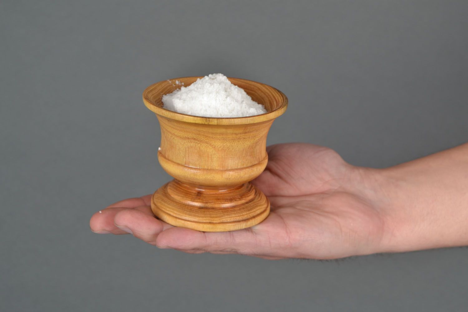 Homemade wooden salt pot photo 2
