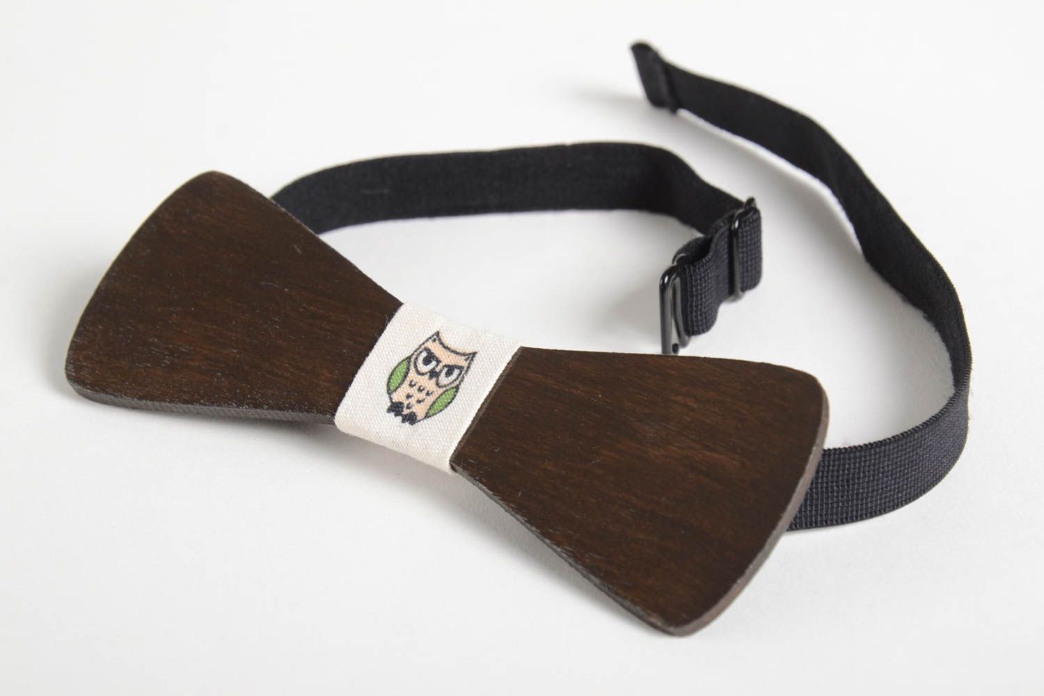 Handmade Fliege Krawatte Mode Accessoire Holz Fliege Damen Accessoire schön Eule foto 5