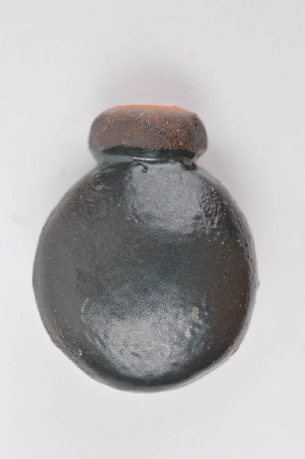 Pendentif en céramique fait main Bijou ethnique Accessoire femme gourde ronde photo 4