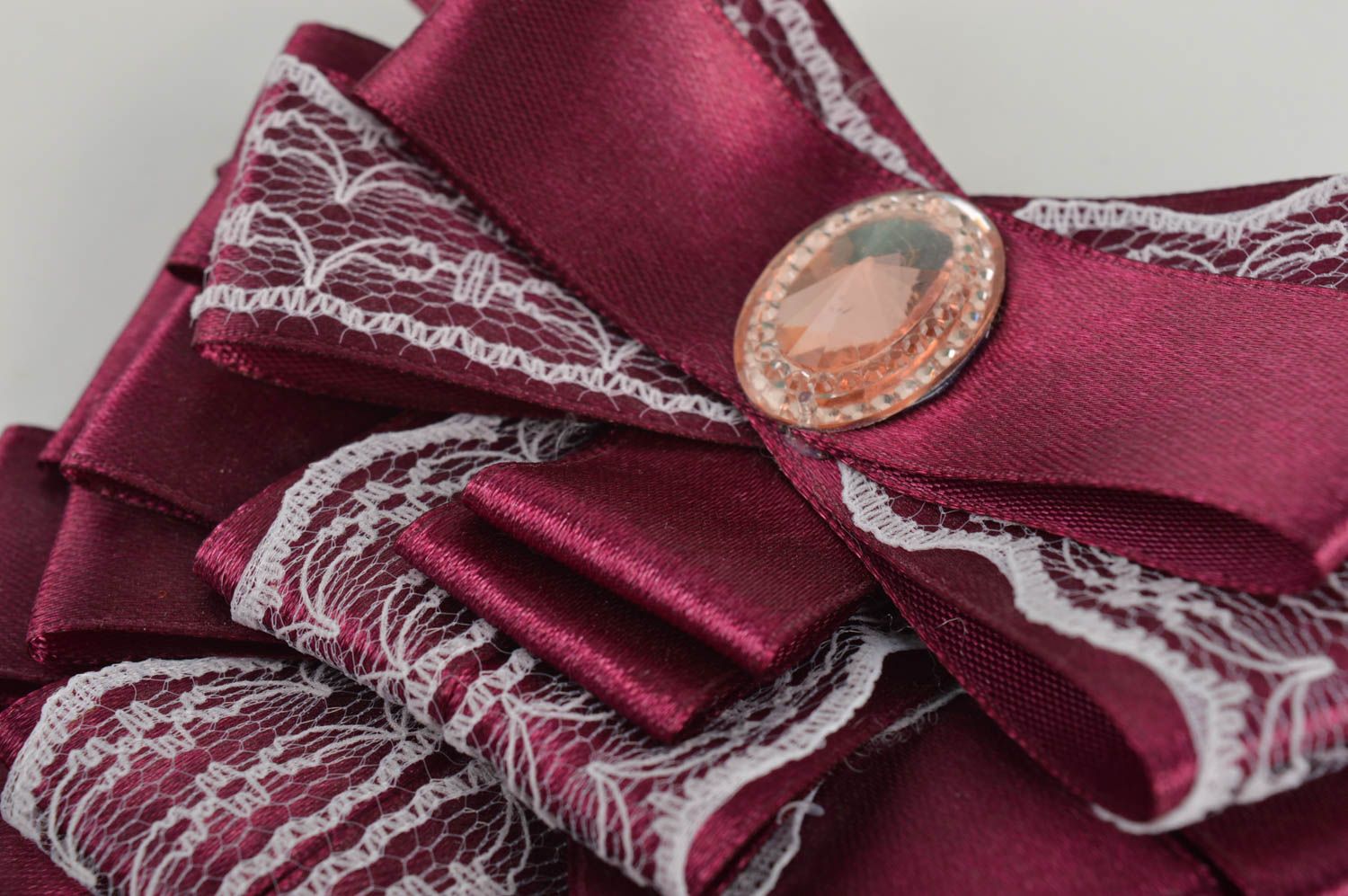 Женский галстук ручной работы брошь-галстук фиолетовая брошь-жабо роскошная фото 5