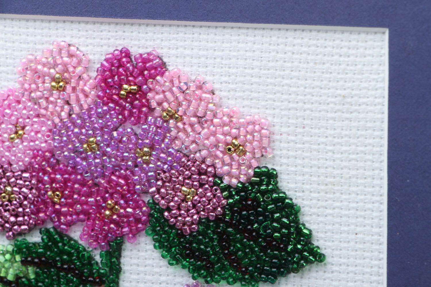 Embroidered beaded picture Flowers photo 2