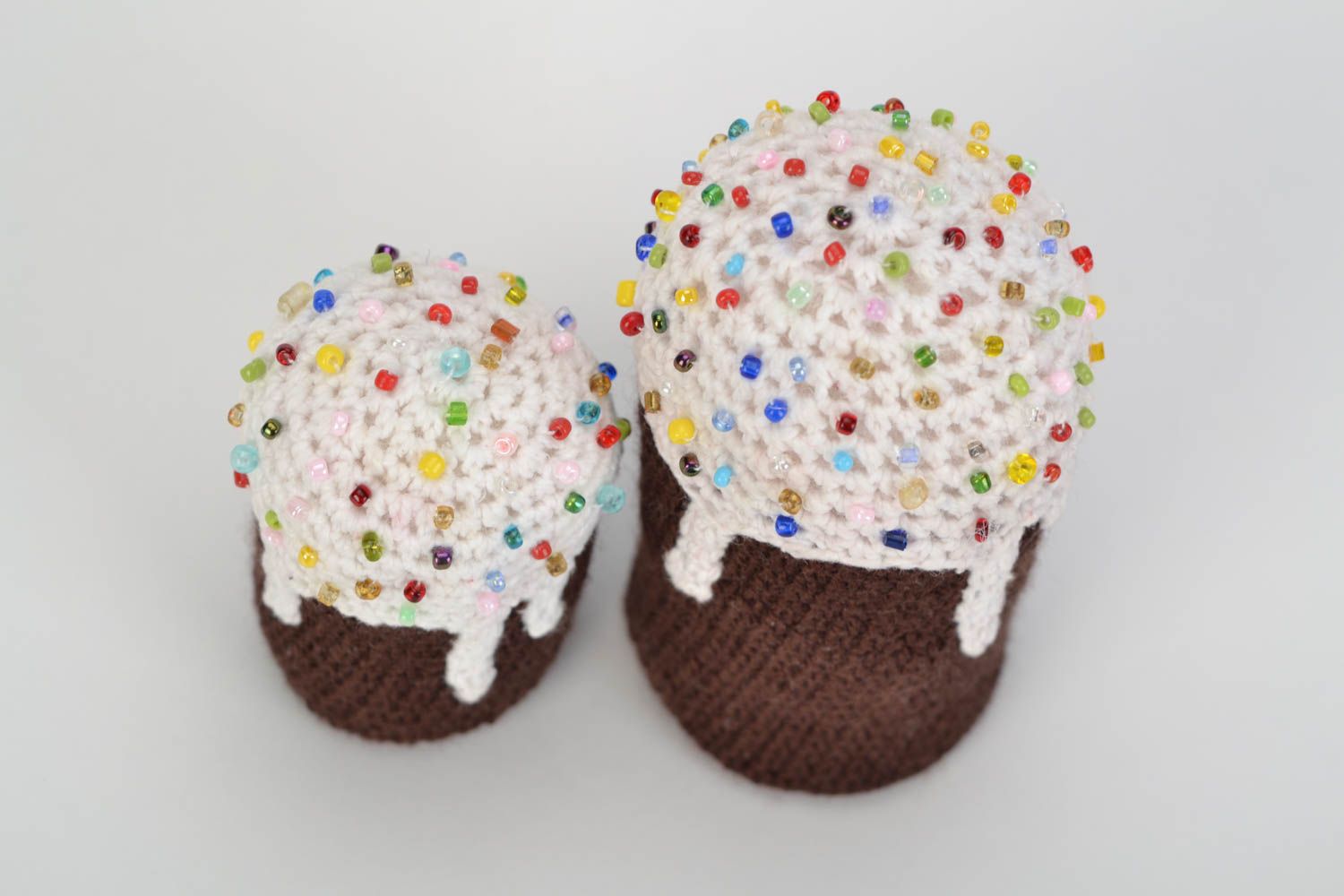 Beautiful handmade designer crochet Easter cakes set 2 pieces photo 4