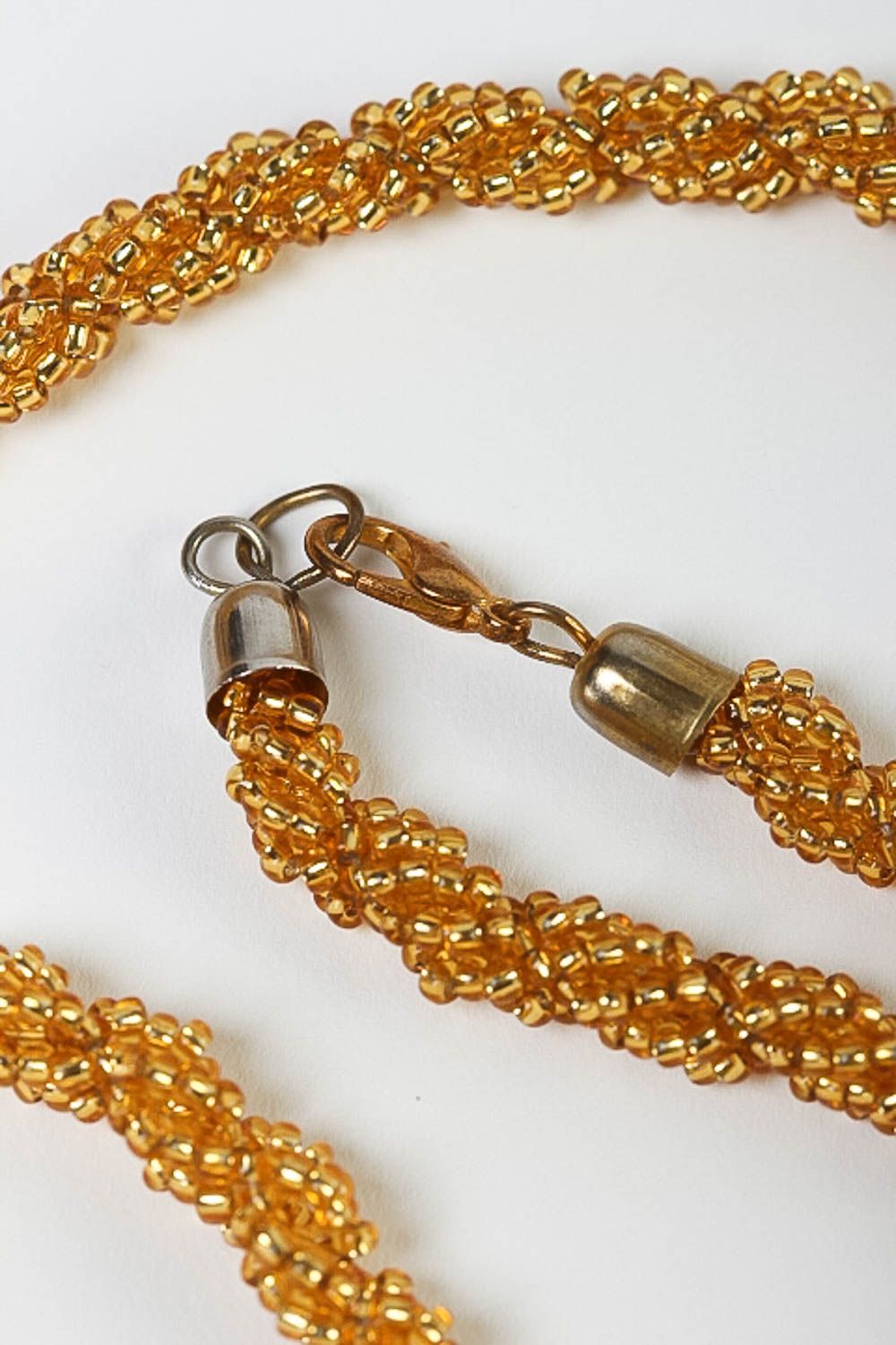 Stylish handmade beaded necklace gemstone pendant necklace bead weaving photo 4