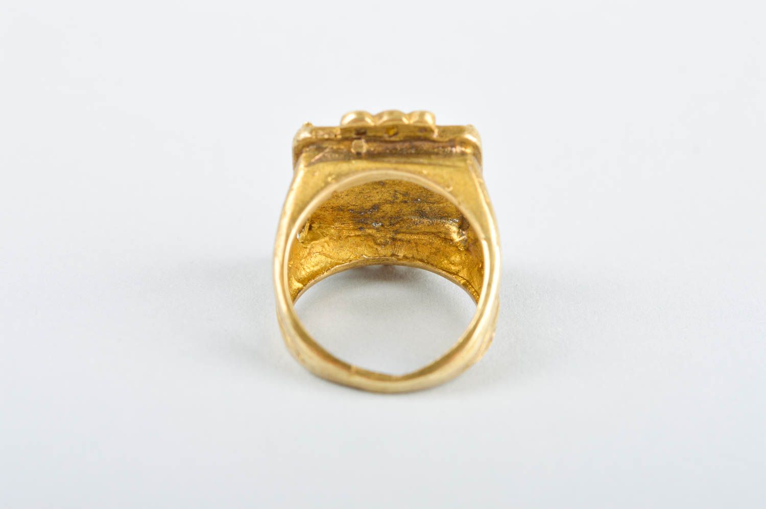 Кольцо ручной работы кольцо из латуни металлическое украшение мужское стильное фото 4