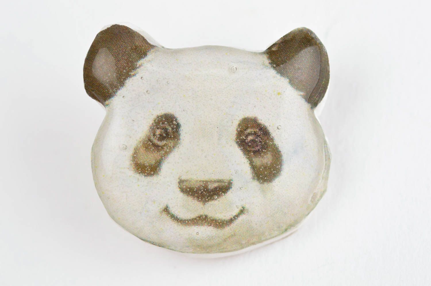 Женская брошь украшение ручной работы брошь из полимерной глины панда красивая фото 3