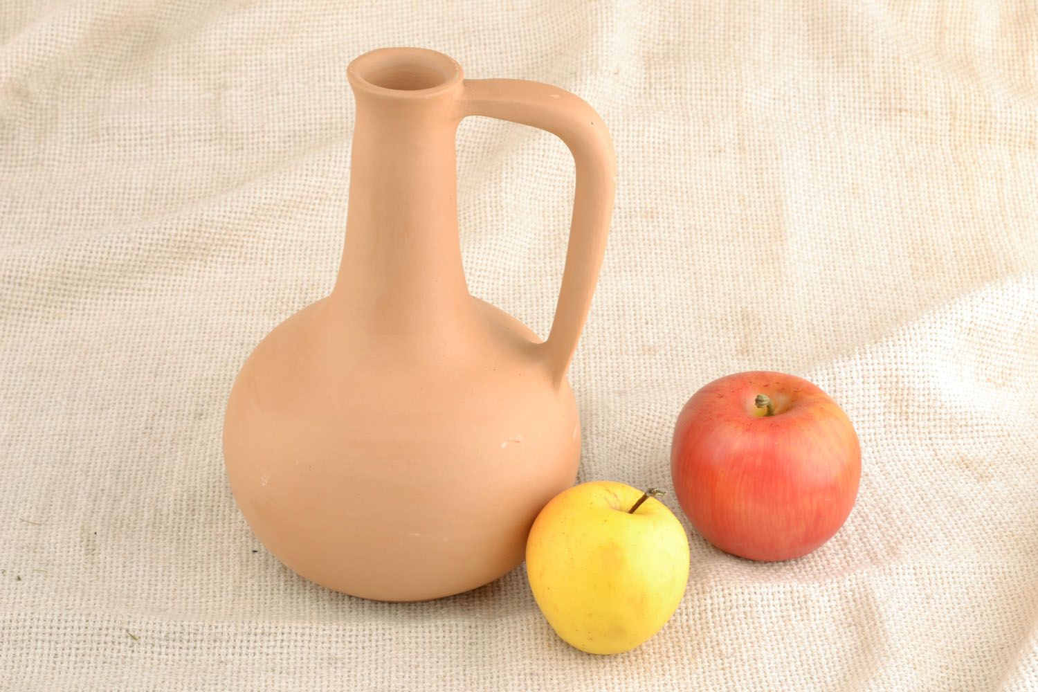 30 oz clay wine carafe with handle in plain design 2,2 lb photo 6