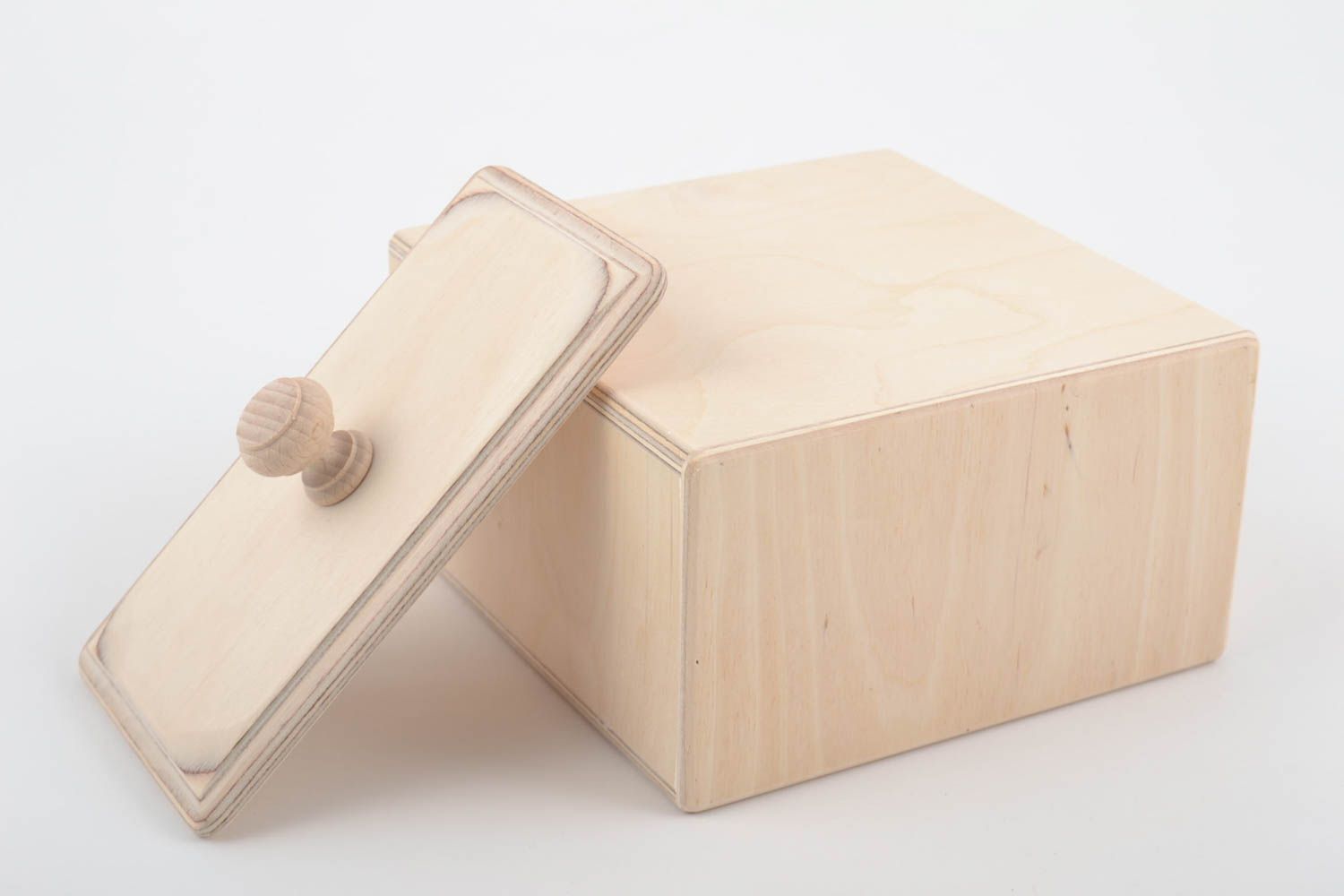 Pieza en blanco para creatividad de contrachapado artesanal caja con tapa  foto 3