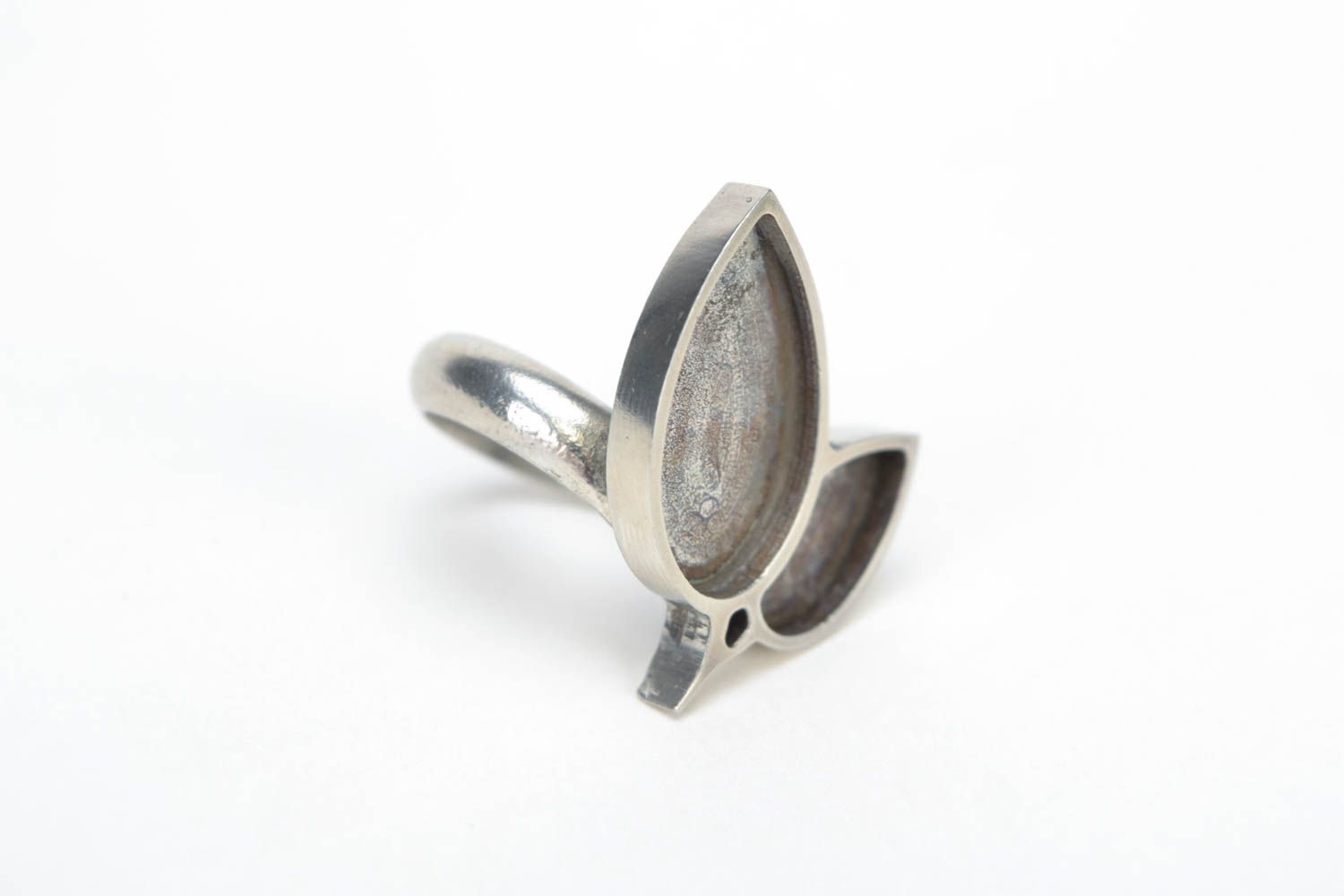 Schmuck Ring Rohling aus Metall in Form von Blättern mit einstellbarer Größe foto 2