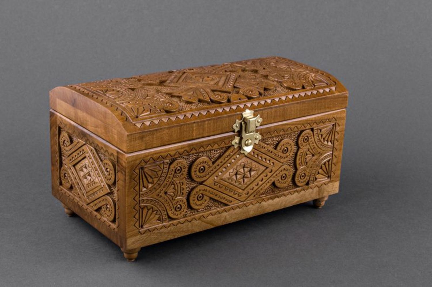 Wooden box with carving photo 2