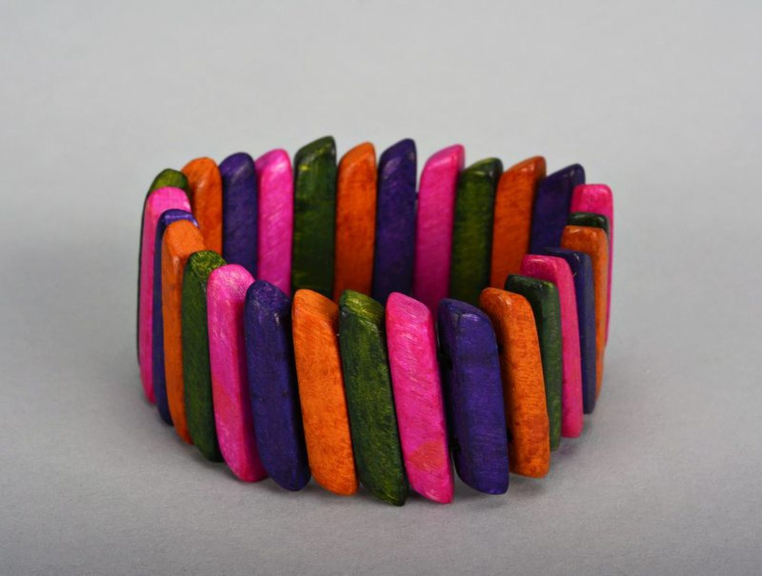 Bracciale di legno fatto a mano braccialetto a colori braccialetto da polso

 foto 2