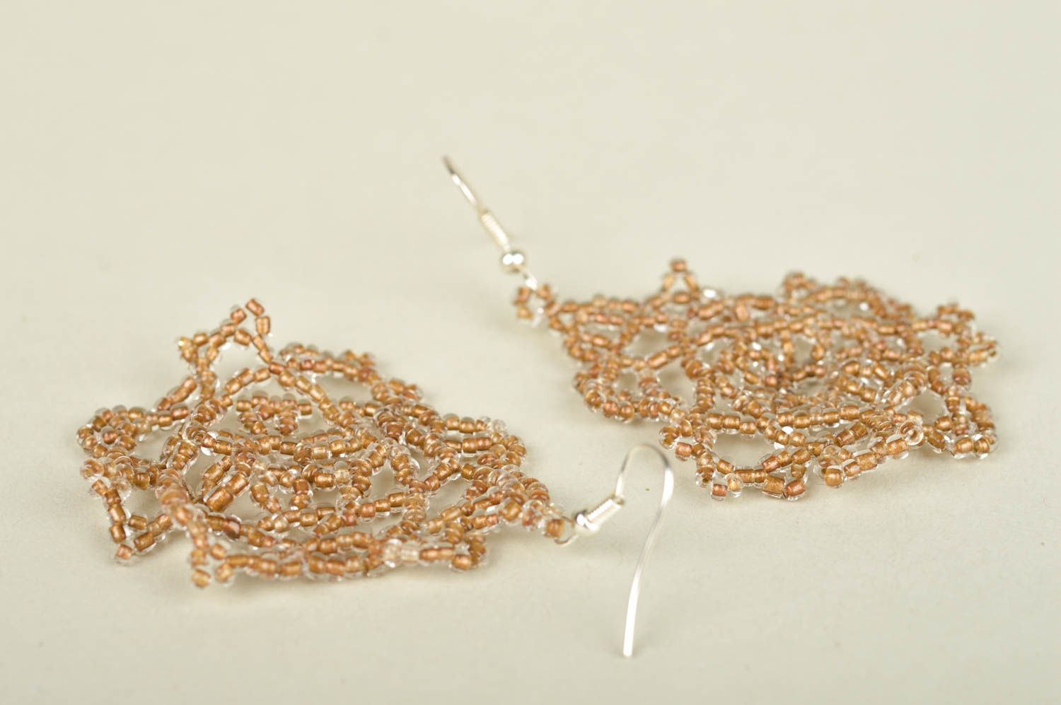 Handmade Ohrringe beig Damen Ohrringe Accessoires für Frauen Designer Schmuck foto 2