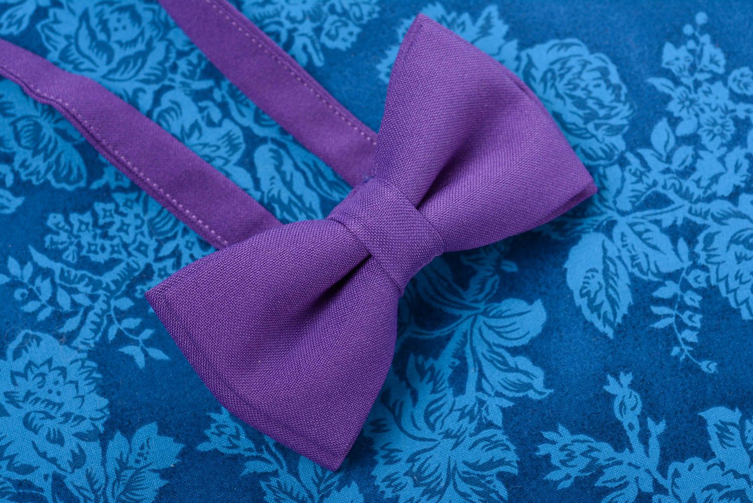 Men's fabric bow tie Indigo photo 3