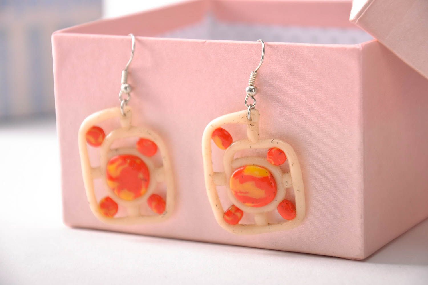 Polymer clay earrings Ethno photo 4