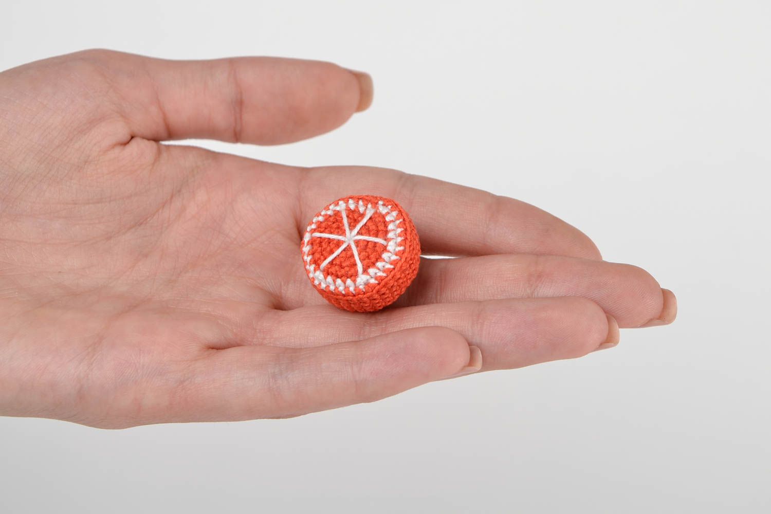Handmade gehäkeltes Obst Spielzeug für Babys Geschenk Idee Apfelsine rot foto 2