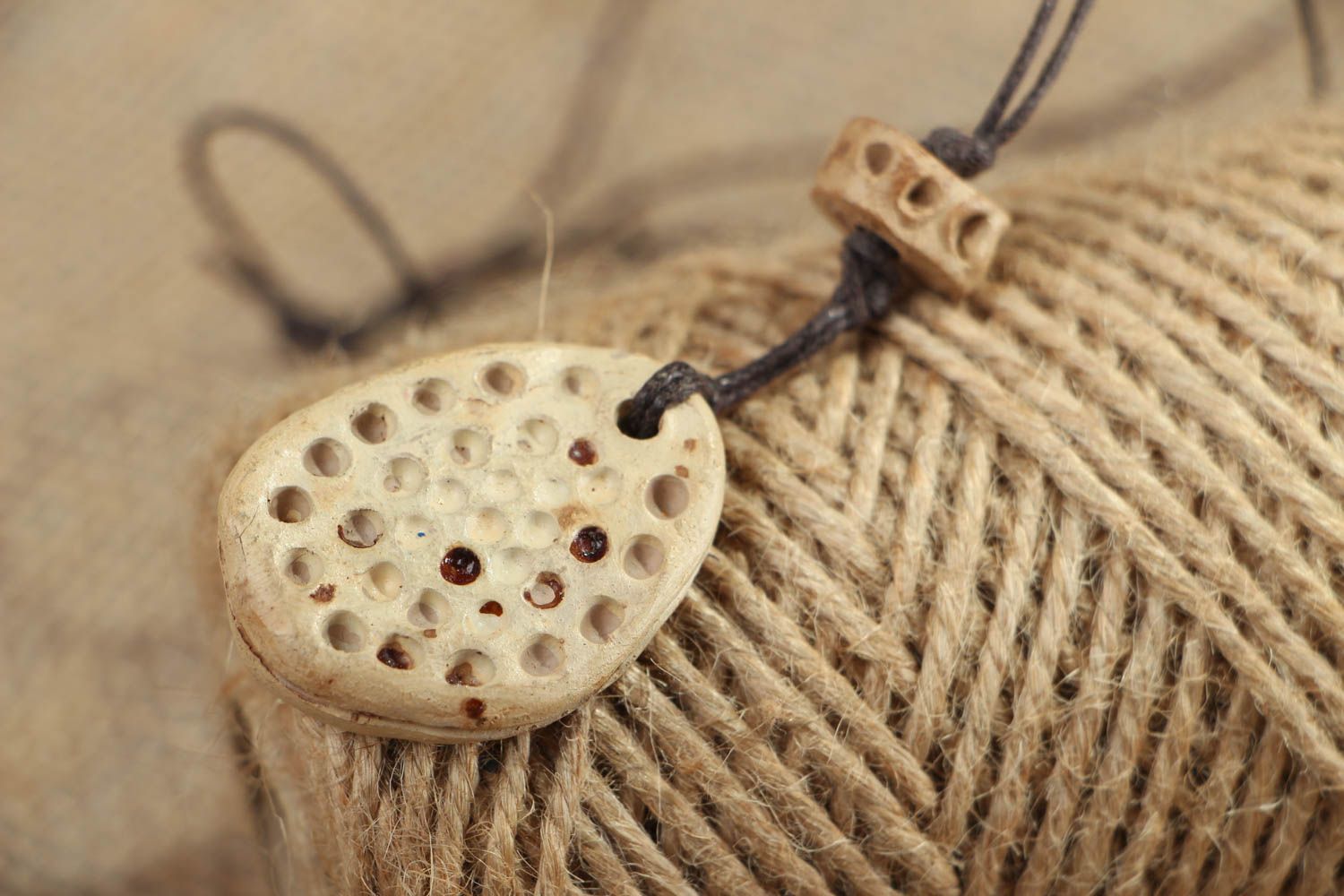 Ceramic pendant with cord photo 5