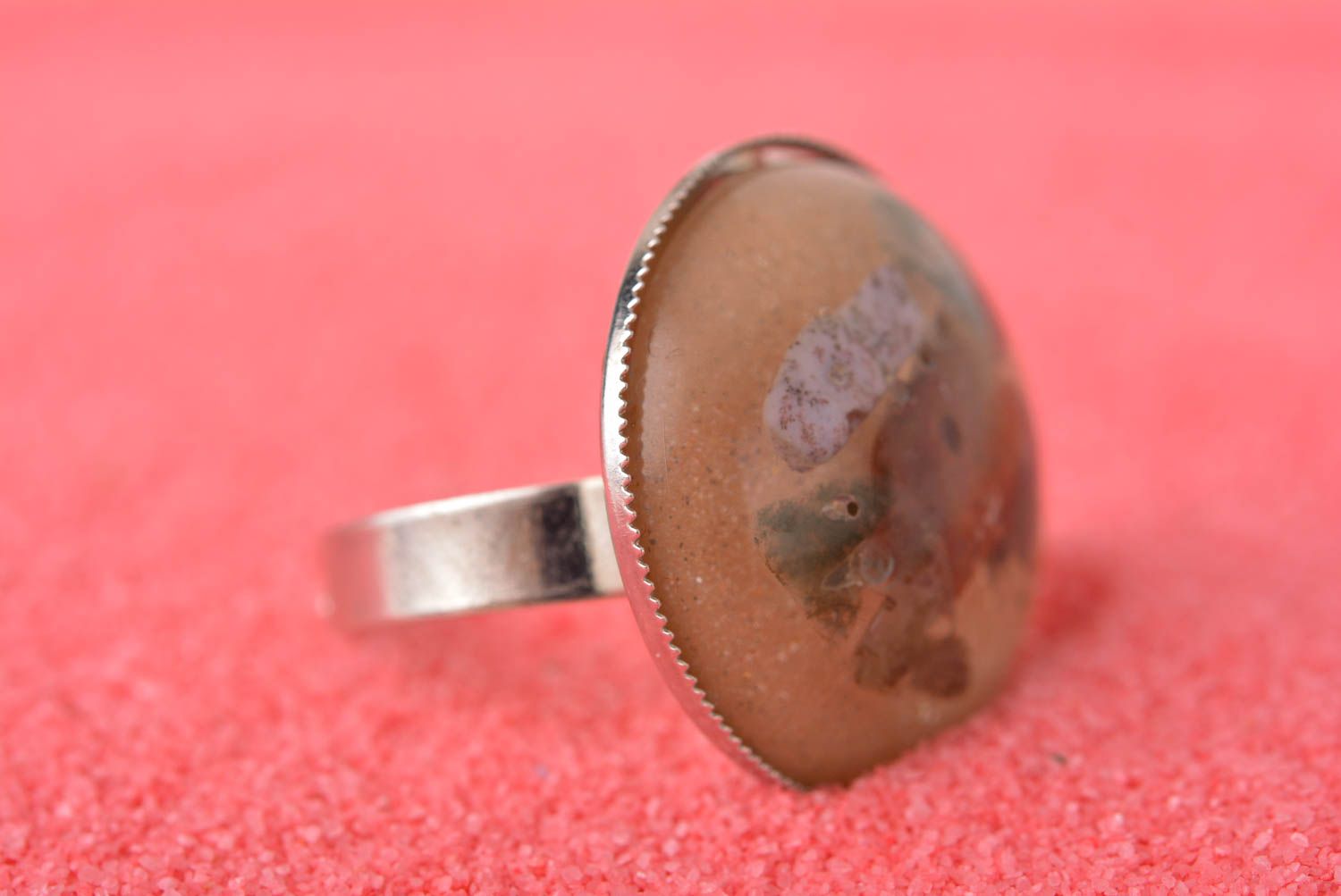 Handmade round cute ring unusual stylish jewelry massive ring for women photo 1